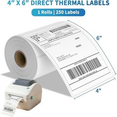 4×6 Thermal Labels for Zebra Rollo Direct Thermal Shipping Labels 250 Pack