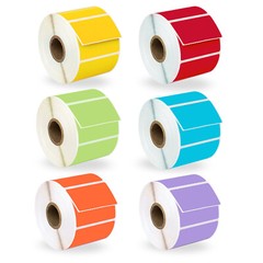 2.25×1.25 Direct Thermal Labels All Colors 6 colors 1 of each, 1,000 labels roll