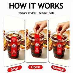 500 Pcs Tamper Proof Stickers 1.5″x6″ – Food Seal Labels for Pizza, Coffee, Take