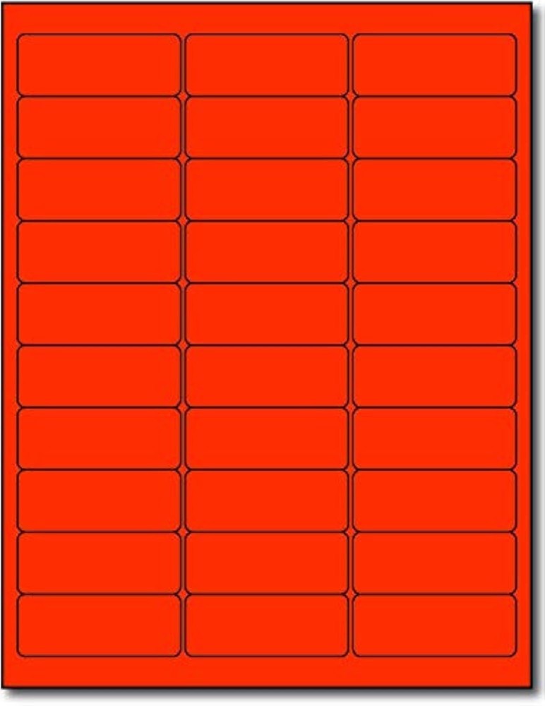 Fluorescent Red Mailing Labels 1″ x 2-5/8″ – 750 High Visibility Color Coding St