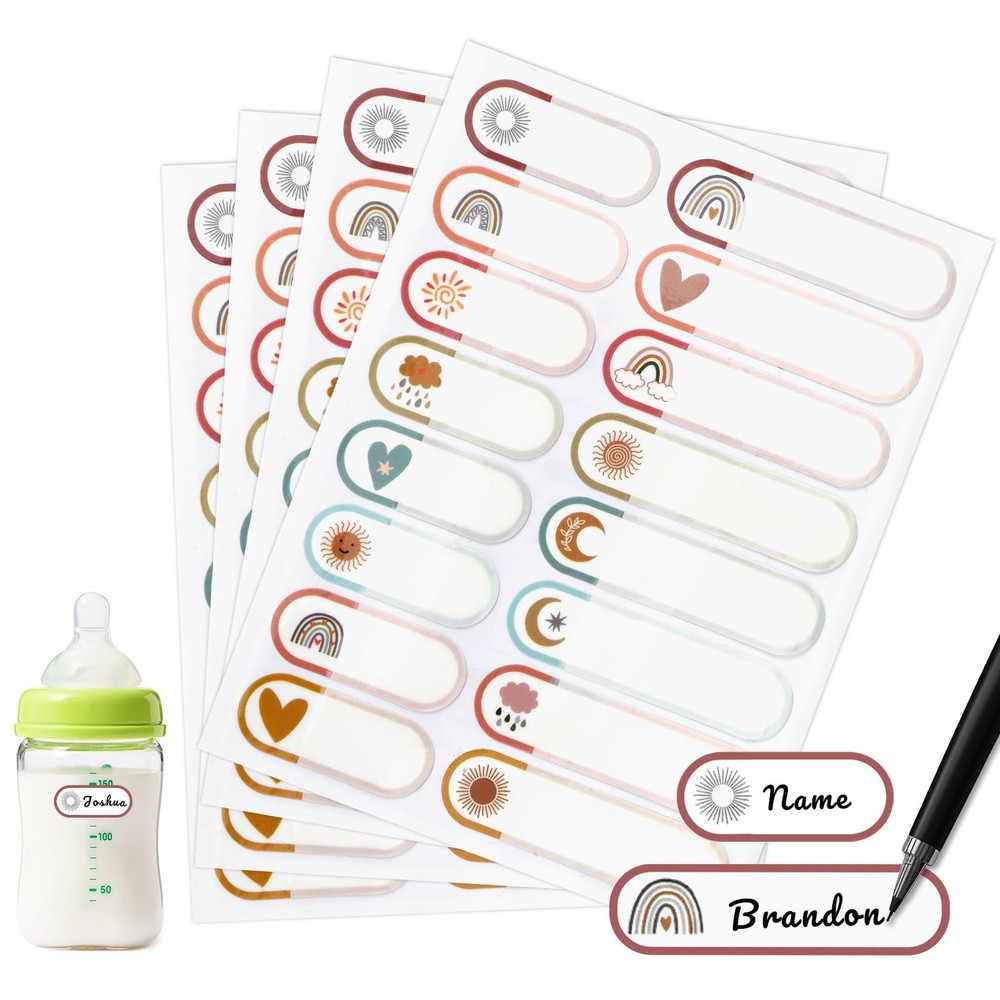 320 Pcs Name Labels Write On Waterproof Label for Baby Bottles Kid Stuff Daycare