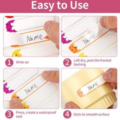 480 Waterproof Baby Bottle Name Labels Write-On School Name Labels Stickers Tags