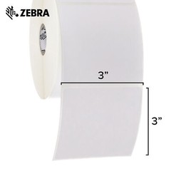 Zebra 3 x 3 in Direct Thermal Paper Labels Z-Perform 2000D Permanent Adhesive…