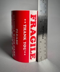 1 Sealed Roll Large 3″ x 5″ Fragile Stickers Handle with Care Fragile Labels 500