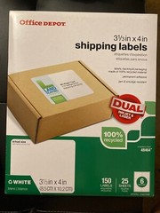 Office Depot Shipping Labels 3 1/3” X 4” (41 Packs X 150 Labels) Lot