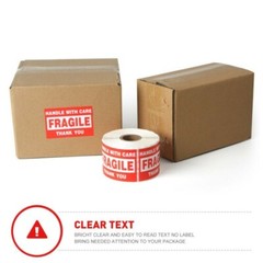5000 Fragile Stickers 2×3 Handle with Care Thank You 500 / Roll Warning Labels