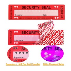 100pcs 25x90mm Heat Tampering Fluorescent Mark High Residue Tamper Evident An…