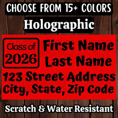 50 RETURN ADDRESS LABELS GRADUATION OPEN HOUSE 2.25″×1.25 STICKERS CLASS OF 2026
