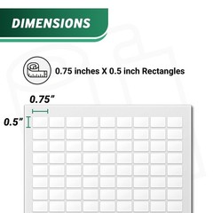 Blank Rectangle Labels 0.75″ x 0.5″ – 144 Labels/Sheet, 150 Sheets, Printable, W