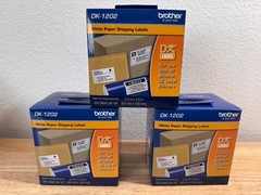 Brother DK-1202 White Paper Shipping Labels For QL Printer New Genuine Lot Of 3