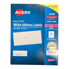 Avery Easy Peel Address Labels, Permanent Adhesive, 1″ x 2-5/8″, 3750 Labels