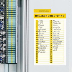 Tear Resistant Breaker Panel Labels 16 Adhesive Stickers for Easy Circuit Access