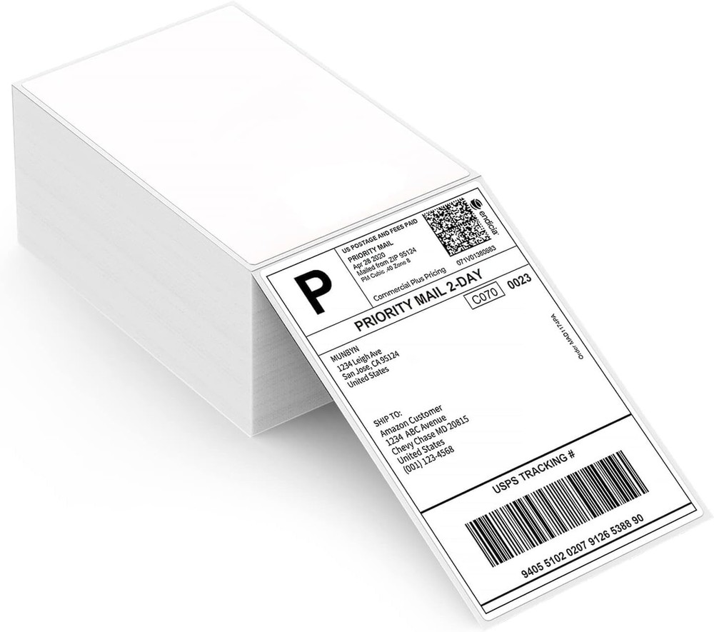 For Zebra and Rollo 4×6 direct thermal shipping label fan fold (500/Stack)