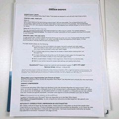 *24 Sheets* 3 1/3″ x 4″ White Shipping Labels for Inkjet/Laser Office Depot