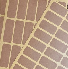Blank Brown Kraft or White Sticker Rectangular Adhesive Product Labels Jar Craft