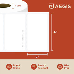 – 2” X 4” Direct Thermal Labels for Shipping & Postage, Perforated & Compatible