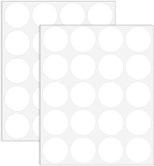 1.5″ round Colored Removable Stickers Labels，Handwritten, Not Printable – White,