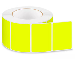 Removable Adhesive Rectangle Labels, Fluorescent Yellow, 3″ x 2″, 1000 Count