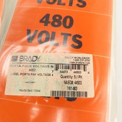 Brady 44500, 44501, 44503 120V, 240V 480V Voltage Label Stickers Markers Lot/120