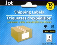 Jot 4×6 inch Permanent Shipping Labels, 18-count – 4-PACK (245723)