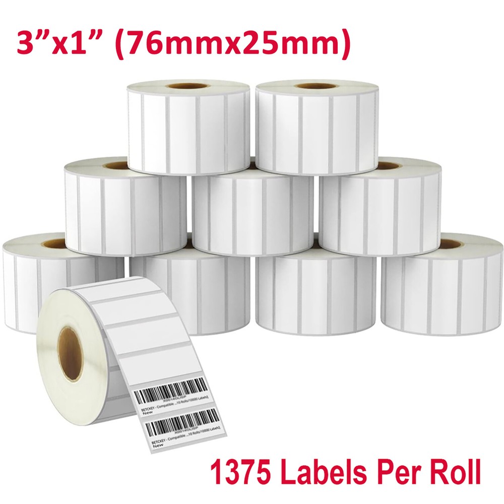 3″x1″ Direct Thermal Labels Barcode UPC FBA Labels1375/Roll for Zebra & Rollo