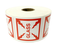 2×2 Glass Labels Shipping Mailing Fragile Adhesive Stickers 4 Rolls 500 Each