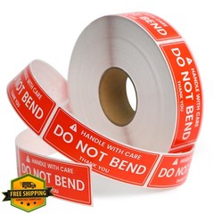 L LIKED Labels Handle with Care 1×3 Inch Roll