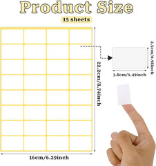 480 Pcs White Blank Labels Self Adhesive Library Book Spine Labels 1″ X 1.5″ Mai