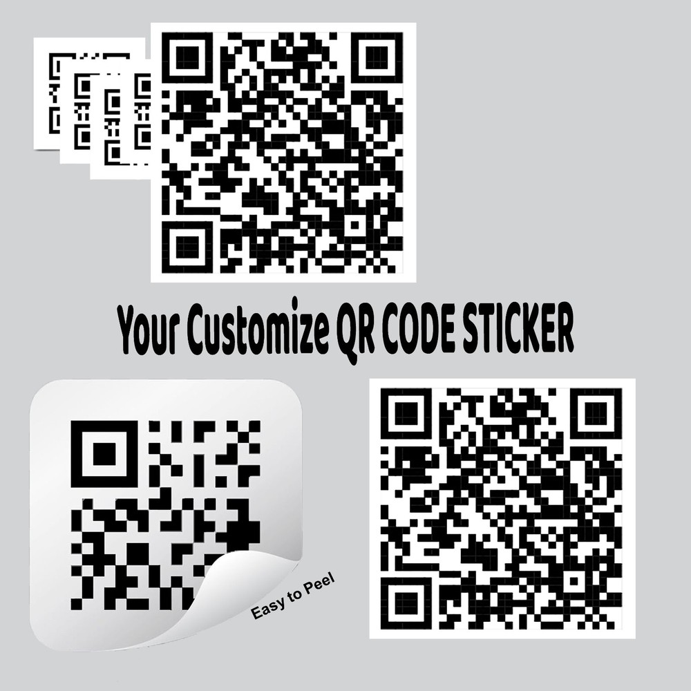 CUSTOM QR Code Labels Custom Sticker Decal Printed 1″ -24″ Free Shipping