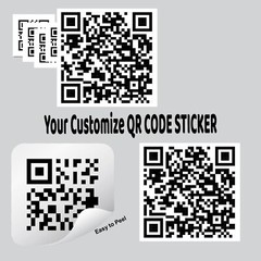 CUSTOM QR Code Labels Custom Sticker Decal Printed 1″ -24″ Free Shipping