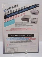 Labelblank Z-BCO 9250 Blue Labels 2-5/8″ x 1″ Laser Printer 3000 Count – NEW