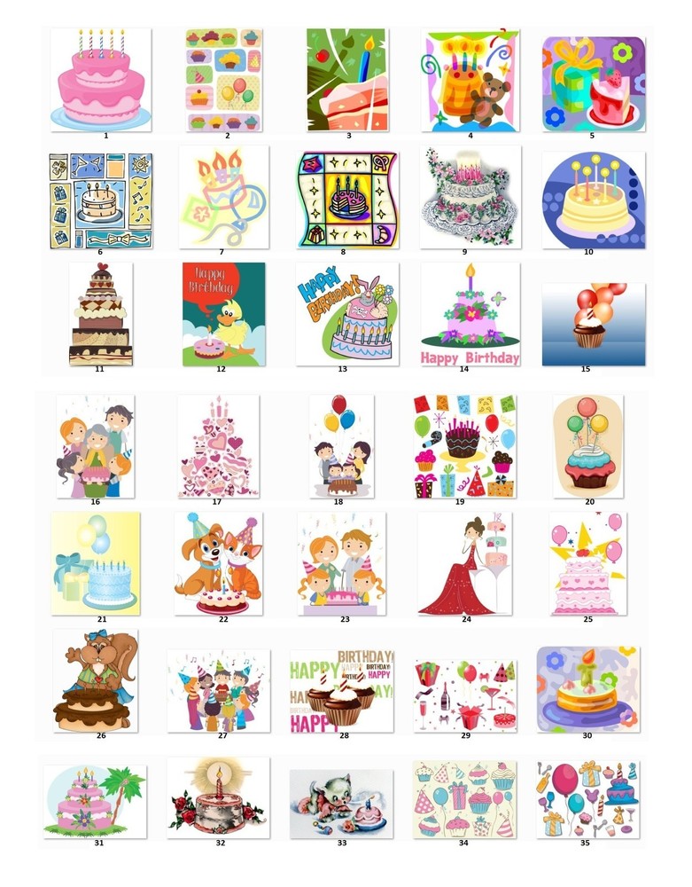 30 Personalized Return Address Labels Birthday Cakes. {B2}