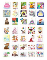 30 Personalized Return Address Labels Birthday Cakes. {B2}