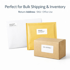 1/2″ x 1-3/4″ White Address Labels 80/Sheet Laser Inkjet Return