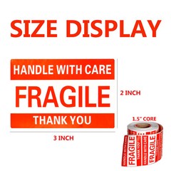 Fragile Stickers 5 Rolls 2500 2×3 Fragile Label Sticker Handle With Care Mailing