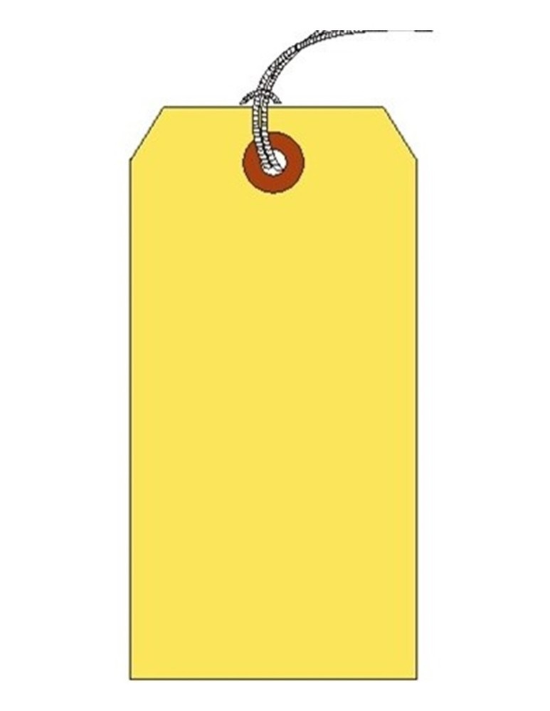 #2 Shipping Tag, Yellow Vinyl, 13Pt, Blank, 1-5/8″ x 3-1/4″, Pre-Strung- Pk/ 250