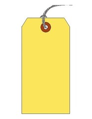 #2 Shipping Tag, Yellow Vinyl, 13Pt, Blank, 1-5/8″ x 3-1/4″, Pre-Strung- Pk/ 250