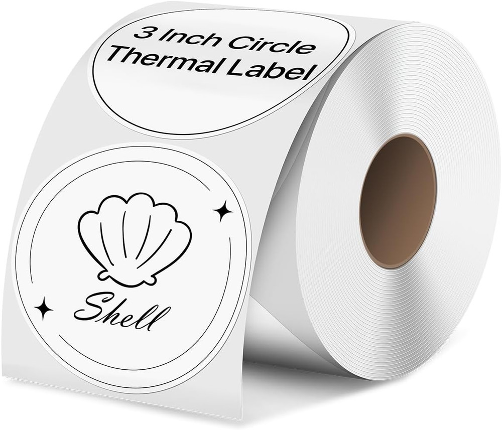 2 Inch round Thermal Labels, Circle Thermal Printer Stickers, Durable Circular L