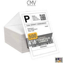 500 Pack Shipping Labels 4″ x 6″ Perforated Fanfold Direct Thermal Labels