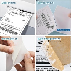 100-Pack 4×6 Thermal Shipping Labels – Perforated for Easy Use & Strong Adhesive
