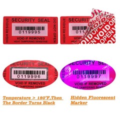 200pcs 25x50mm Heat Tampering Fluorescent Mark High Residue Tamper Evident An…