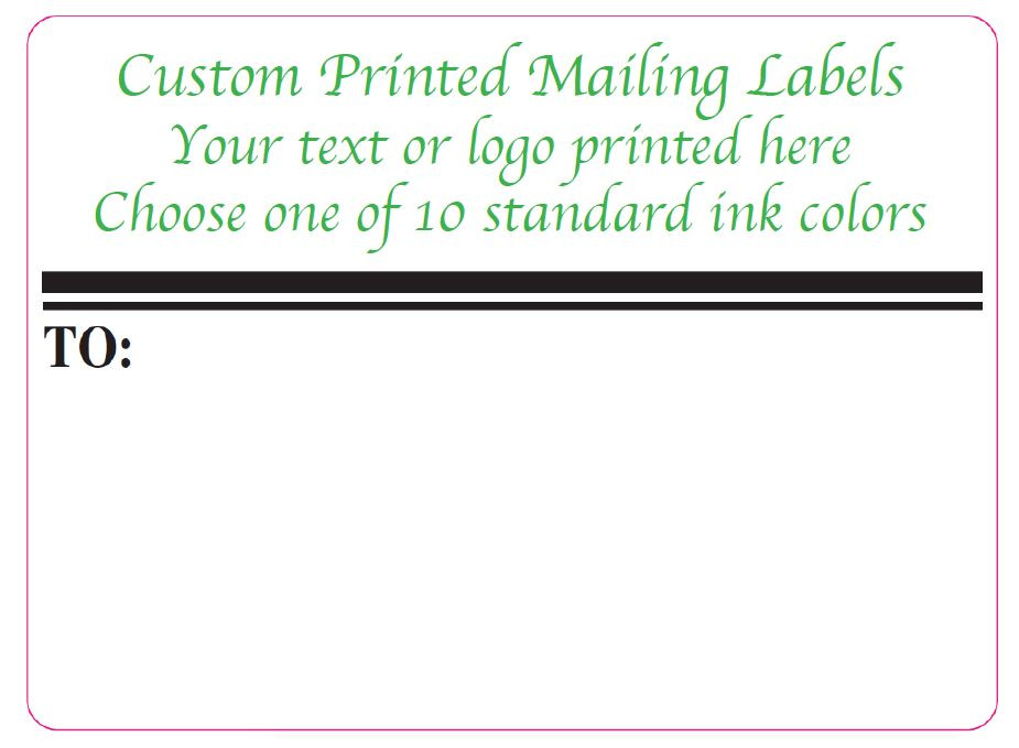 Printed Shipping Labels, 2000 Custom Business 4 x 3 Mailing Stickers 1 ink color