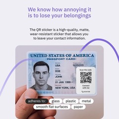 ScanyMe Smart QR Sticker – Lost & Found Tag for documents, Bags & Keys