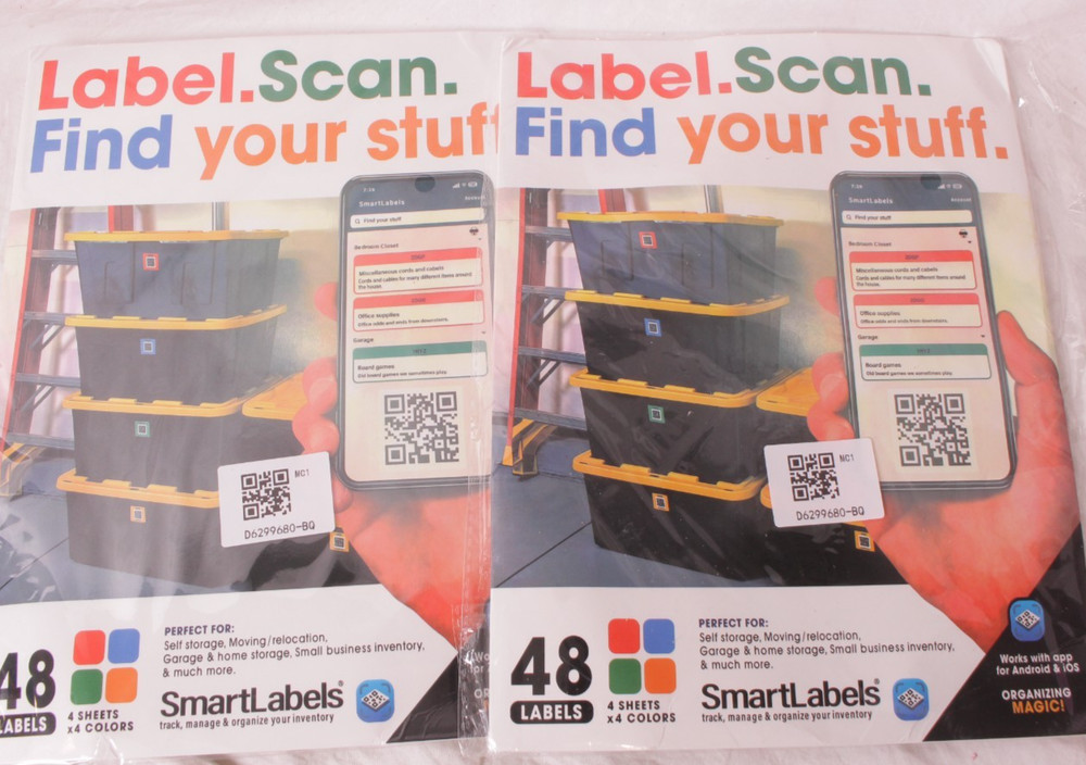 QR Code Stickers Pack of 96 (Original) Made in USA – QR Code Labels for Storage