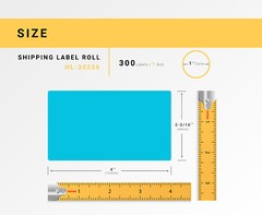 DYMO LW 30256 COLOR Large Direct Thermal BLUE Shipping Labels – (2) Rolls of 300