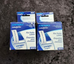 Lot 4 Rolls DYMO Printer 30327 File Folder Labels 9/16 X 3 7/16 New Labeler