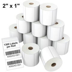 2″x1″ Direct Thermal Barcode FBA SKU Labels1300/Roll for Rollo & Zebra Printer