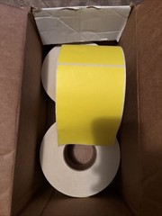 Uline Yellow Thermal Transfer Labels 4×6, 3 Rolls 2 New 1000 Labels 1 Opened