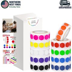 1/2″ Round Adhesive Labels – 10000 PCS in 10 Colors for Crafting & Organization