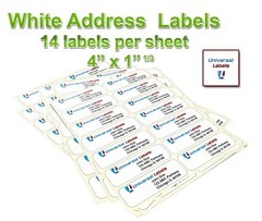 14 labels per sheet, 4″ x 1 1/3″ per label – Premium Quality – Made in the USA